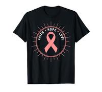Faith Hope Love Breast Cancer Awareness Cinta Rosa Camiseta