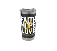 Faith Hope Love Childhood Cancer Awareness Men Women Kids Vaso térmico de acero inoxidable de doble pared