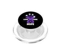 Faith Hope Love Cure Concientización del cáncer de páncreas Tarro púrpura PopSockets PopGrip para MagSafe
