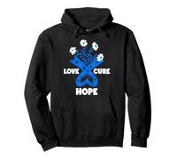 Faith Hope Love Cure - Tarro de Cinta Azul para concienciación sobre el cáncer de Colon Sudadera con Capucha