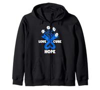 Faith Hope Love Cure - Tarro de Cinta Azul para concienciación sobre el cáncer de Colon Sudadera con Capucha