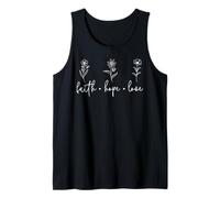Faith Hope Love Floral Christian Cita Minimal Line Art Camiseta sin Mangas
