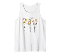 Faith Hope Love Floral Mariposas Diseño Inspirador Camiseta sin Mangas