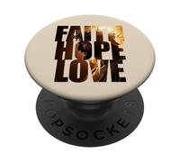 Faith Hope & Love - Jesus Christ Christian Faith Color Text PopSockets PopGrip Adhesivo
