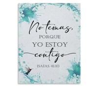 Faith Hope Strength Wall Poster Spanish Prayer Quote Canvas Wall-Art Home Decoration(Framed,12x18inch(30x45cm))
