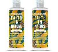 Faith In Nature Acondicionador natural de aceite de karité y argán, nutritivo, vegano y libre de experimentos con animales, sin SLS ni parabenos, para cabello seco y muy seco, 400 ml (Paquete de 2)
