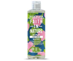 Faith In Nature Gel de ducha natural de rosa silvestre, equilibrado, vegano y libre de experimentos con animales, sin SLS ni parabenos, 400 ml