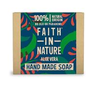 Faith in Nature Jabón de Manos Natural de Aloe Vera, Rejuvenecedor, Vegano y No Testado en Animales, sin Parabenos ni SLS, 100 g