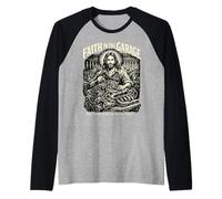 Faith in The Garage Frase para mecánicos Cristianos Camiseta Manga Raglan