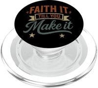Faith It Till You Make It - Divertido Juego de Palabras Cristiano PopSockets PopGrip para MagSafe