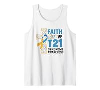 Faith Love T21 Apoyo Aceptación Compasión Camiseta sin Mangas
