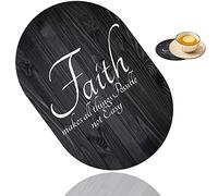 Faith Makes All Things Possible Not Easy - Alfombrilla de mouse y posavasos con base de goma antideslizante para mouse inalámbrico, alfombrillas de mouse para computadora para escritorio
