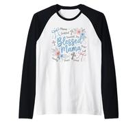 Faith Mama Grateful Thankful - Cruz Floral Camiseta Manga Raglan