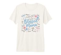 Faith Mama Grateful Thankful - Cruz Floral Camiseta Premium