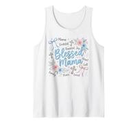 Faith Mama Grateful Thankful - Cruz Floral Camiseta sin Mangas