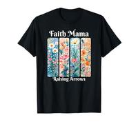 Faith Mama Raising Arrows, Regalo Floral para mamá Cristiana Camiseta