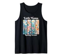 Faith Mama Raising Arrows, Regalo Floral para mamá Cristiana Camiseta sin Mangas