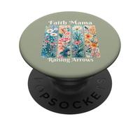 Faith Mama Raising Arrows, Regalo Floral para mamá Cristiana PopSockets PopGrip Adhesivo