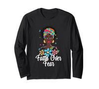 Faith Over Fear Afrocéntrico Headwrap Manga Larga