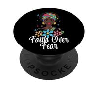 Faith Over Fear Afrocéntrico Headwrap PopSockets PopGrip Adhesivo