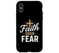 Faith Over Fear Bible Verse Inspired Christian Men Women Kid Carcasa para iPhone X/XS