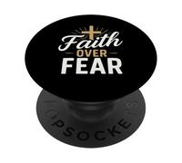 Faith Over Fear Bible Verse Inspired Christian Men Women Kid PopSockets PopGrip Adhesivo