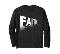 Faith Over Fear - Christian Minimal Text Graphic (Black) Manga Larga