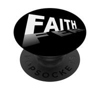 Faith Over Fear - Christian Minimal Text Graphic (Black) PopSockets PopGrip Adhesivo