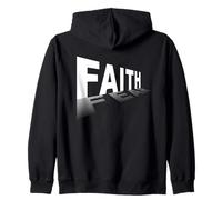 Faith Over Fear - Christian Minimal Text Graphic (Black) Sudadera con Capucha