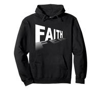 Faith Over Fear - Christian Minimal Text Graphic (Black) Sudadera con Capucha