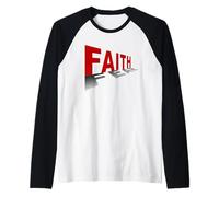 Faith Over Fear - Christian Minimal Text Graphic (White) Camiseta Manga Raglan