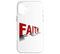 Faith Over Fear - Christian Minimal Text Graphic (White) Carcasa para iPhone 16 Plus