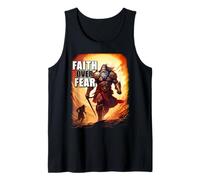 Faith Over Fear - David Goliath Epic Bible Comic Graphic Camiseta sin Mangas