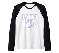 Faith Over Fear Filipenses 4:13 Versículo de la Biblia Cristiana Camiseta Manga Raglan