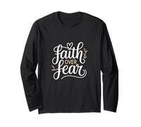 Faith Over Fear Inspirational Christian Bible Verse Jesus Manga Larga