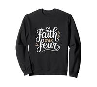 Faith Over Fear Inspirational Christian Bible Verse Jesus Sudadera