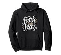 Faith Over Fear Inspirational Christian Bible Verse Jesus Sudadera con Capucha