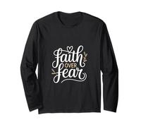 Faith Over Fear Inspirational Jesus Christian Bible Verse Manga Larga