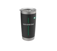 Faith Over Fear Nigerian Christian Cross Nigeria Bandera Colores Vaso térmico de acero inoxidable de doble pared