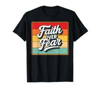 Faith Over Fear Retro Vintage Christian Men Women Kids Camiseta