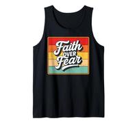 Faith Over Fear Retro Vintage Christian Men Women Kids Camiseta sin Mangas