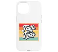 Faith Over Fear Retro Vintage Christian Men Women Kids Carcasa para iPhone 15