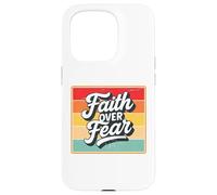 Faith Over Fear Retro Vintage Christian Men Women Kids Carcasa para iPhone 15 Pro