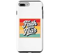 Faith Over Fear Retro Vintage Christian Men Women Kids Carcasa para iPhone 7 Plus/8 Plus