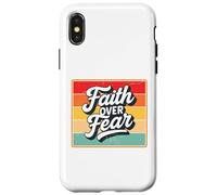 Faith Over Fear Retro Vintage Christian Men Women Kids Carcasa para iPhone X/XS