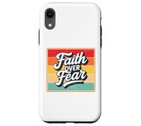 Faith Over Fear Retro Vintage Christian Men Women Kids Carcasa para iPhone XR