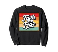 Faith Over Fear Retro Vintage Christian Men Women Kids Sudadera