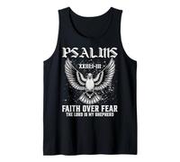 Faith Over Fear The Lord Is My Shepherd Versículo de la Biblia Fe Camiseta sin Mangas
