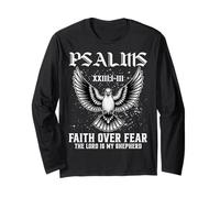 Faith Over Fear The Lord Is My Shepherd Versículo de la Biblia Fe Manga Larga