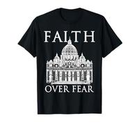 Faith Over Fear - Vaticano Cristiano religioso Fiel V2A Camiseta